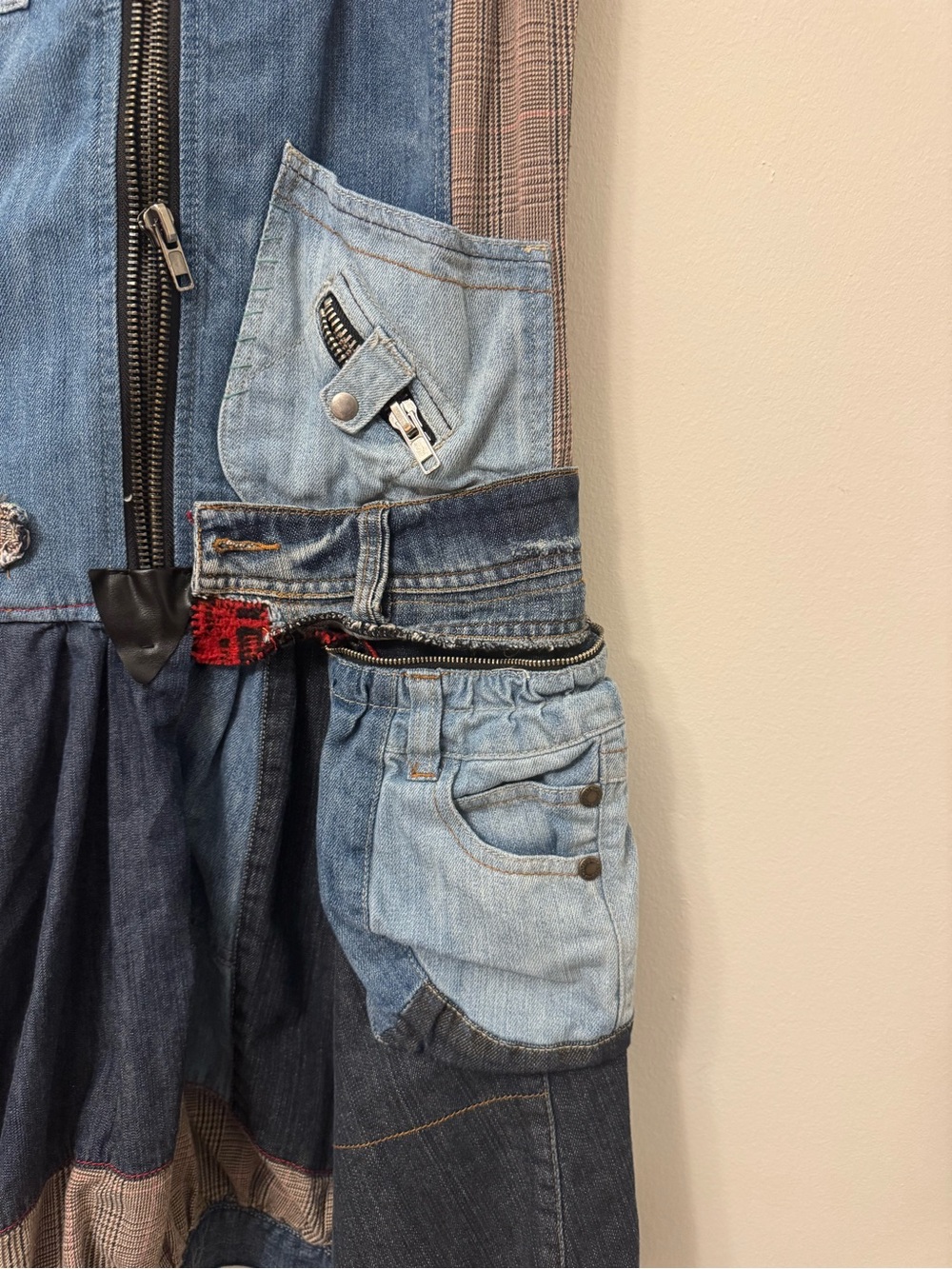 Desigual Boho Denim Midi Dress Size 38 Sleeveless Festival Jean Dress Half Zip - Picture 5 of 13